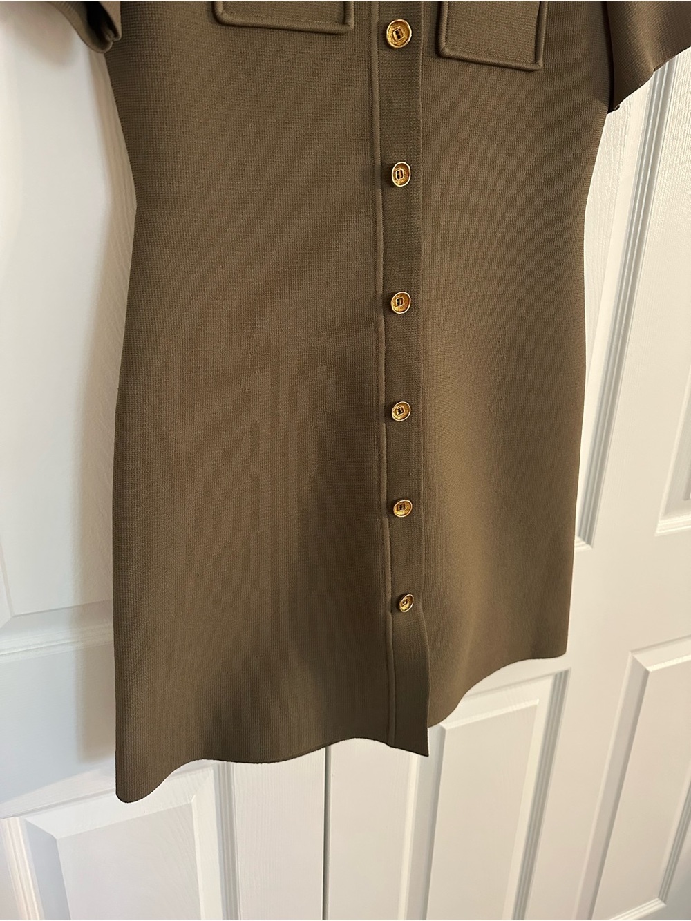 Scanlan Theodore Olive Short-Sleeve Shirt Dress - Picture 2 of 9